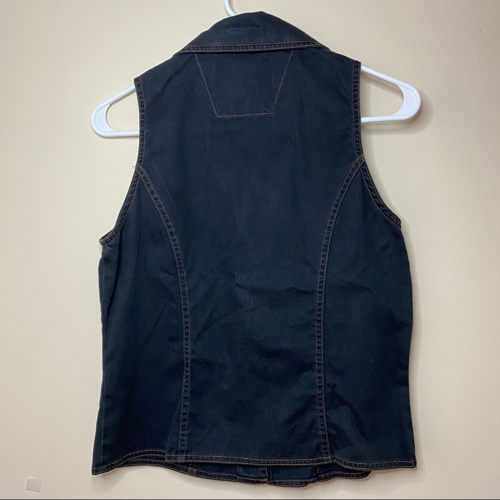 Harley Davidson Dark Navy Biker Vest, Size Small - Picture 4 of 5